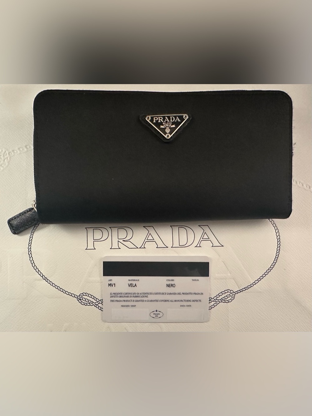 Prada black nylon and leather zippy and snap wallet - Picture 2 of 9